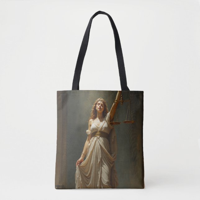 Tote Bag Elle pèse les yeux fermés (Devant)