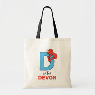 Tote Bag Elmo Alphabet D Bleu