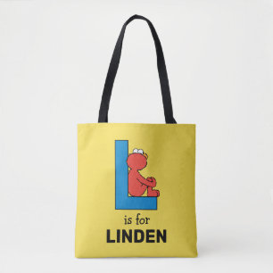 Tote Bag Elmo Alphabet L Bleu