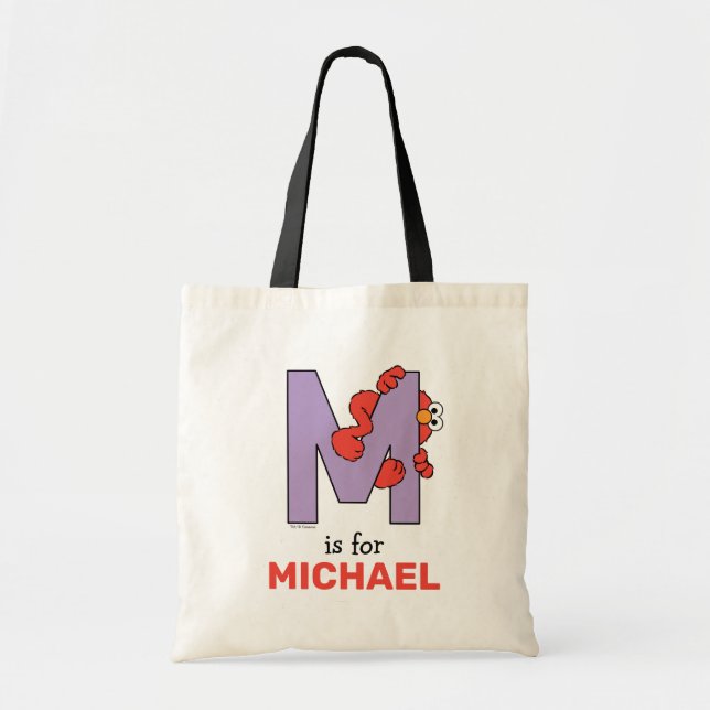 Tote Bag Elmo Alphabet | M pourpre (Devant)