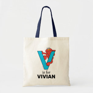 Tote Bag Elmo Alphabet   V bleu