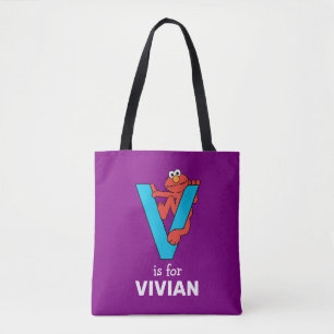 Tote Bag Elmo Alphabet   V bleu