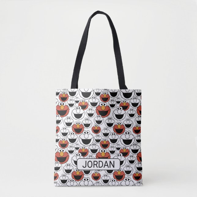 Tote Bag Elmo Color Pop Face Pattern (Devant)