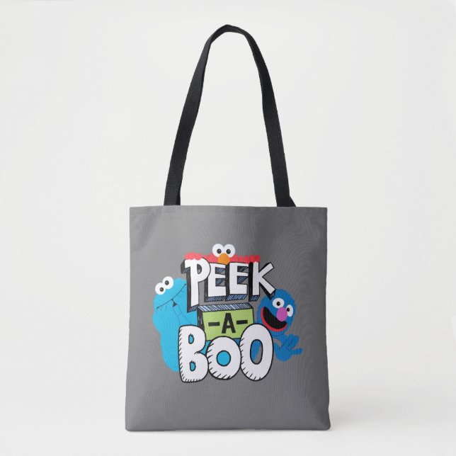 Tote Bag Elmo, Cookie & Grover| Peek-a-Boo (Devant)