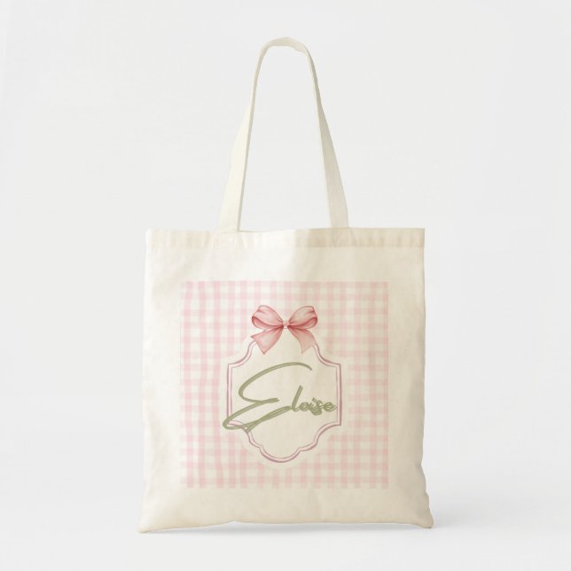 Tote Bag Eloise personnalisée Bébé Fille Nursery Bow&En vic (Devant)
