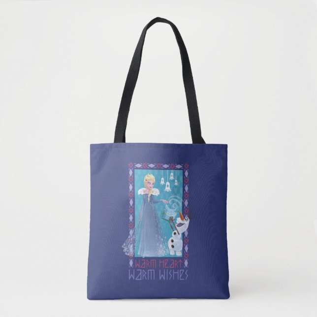 Tote Bag Elsa et Olaf| Coeur chaleureux Chaleurs Chaleurs (Devant)