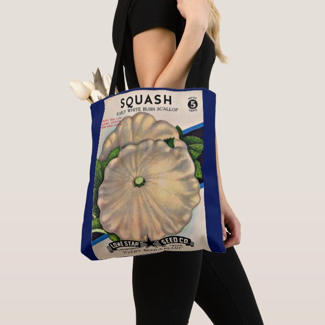 Tote Bag Emballage de graines dans les années 1950 impressi (De près)