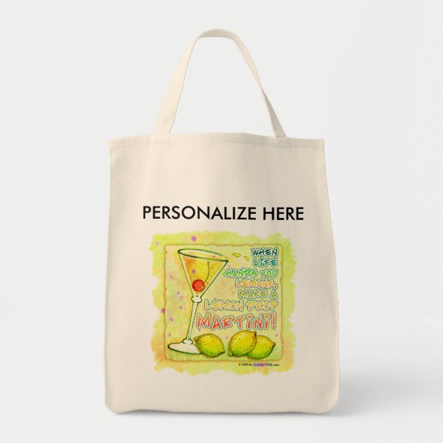 Tote Bag Emballages, épicerie - baisse de citron Martini (Devant)