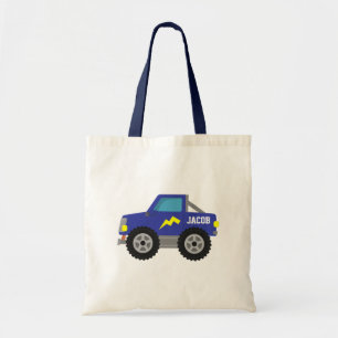 Tote Bag Emballant le camion de monstre bleu, pour des