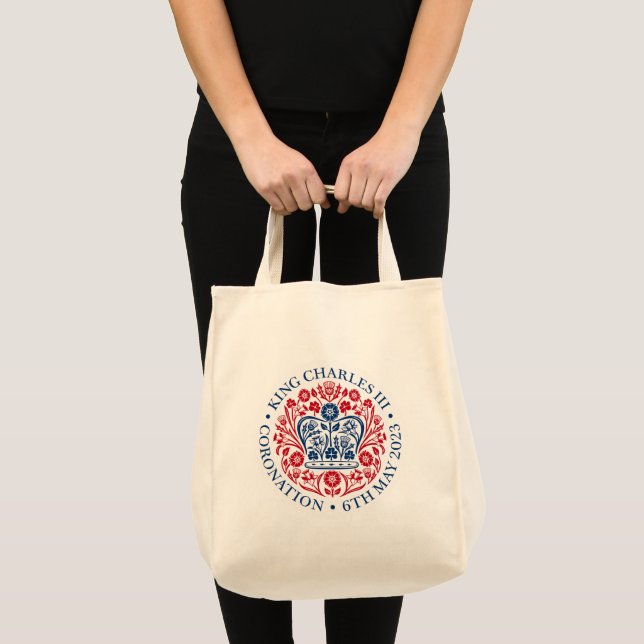 Tote Bag Emblème de couronnement du roi Charles III, souven (Devant (produit))