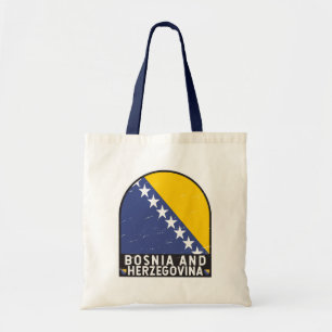 Tote Bag Emblème du pavillon de la Bosnie-Herzégovine en dé