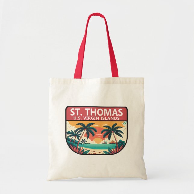 Tote Bag Emblème rétro des îles Vierges américaines St Thom (Devant)