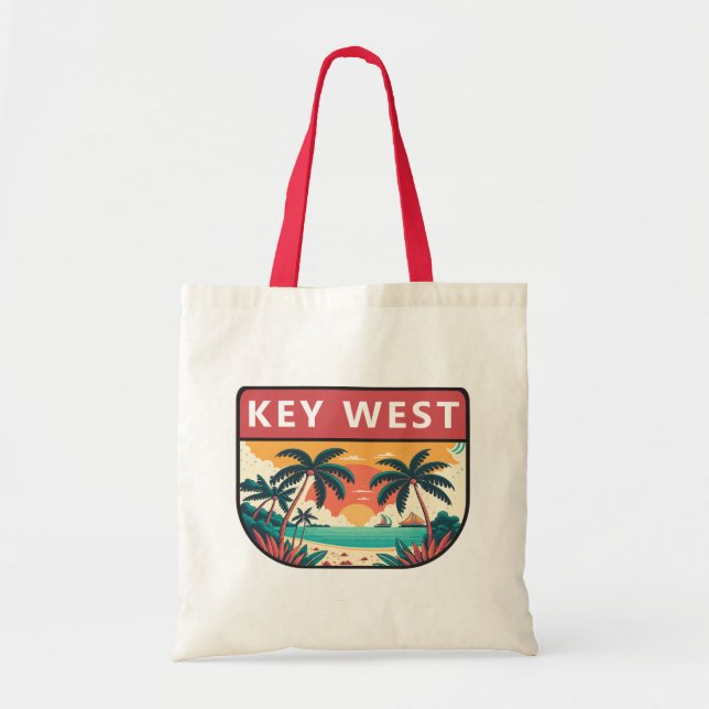 Tote Bag Emblème rétro Key West Florida (Devant)