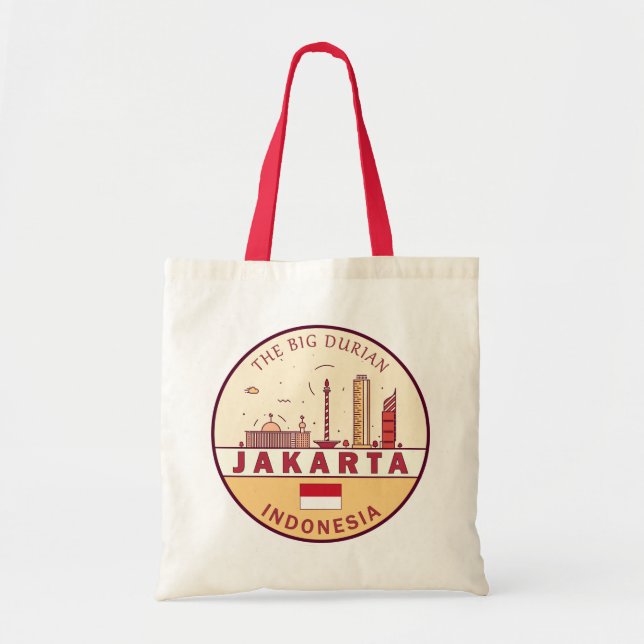 Tote Bag Emblème Skyline de Jakarta Indonesia City (Devant)