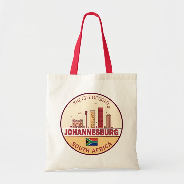 Tote Bag Emblème Skyline de Johannesburg Afrique du Sud (Devant)