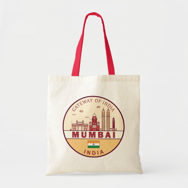 Tote Bag Emblème Skyline de Mumbai India (Devant)