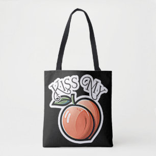 Tote Bag Embrasse ma pêche pêche Fruit drôle