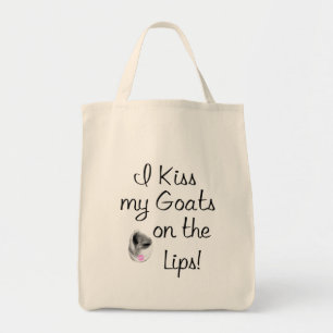 Tote Bag Embrasse Mes chèvres Drôle Chèvre Sayons