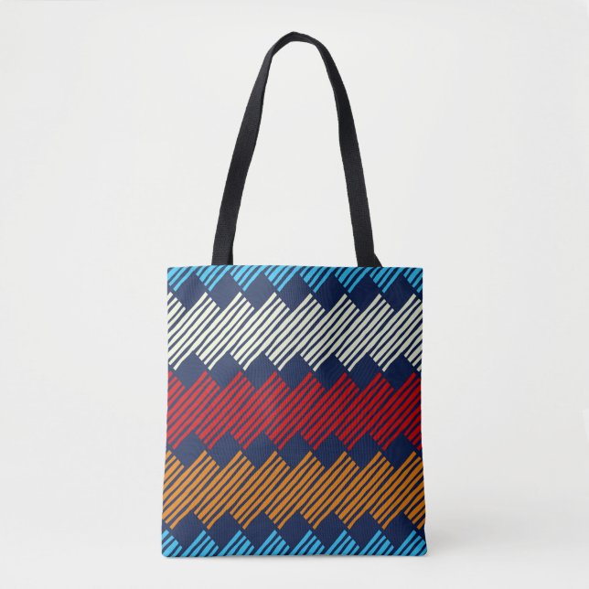 Tote Bag Embroderie de dentelle de Motif Boho ethnique sur  (Devant)