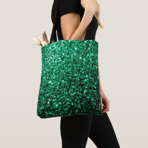 Tote Bag Émeraude de parties scintillant verte
