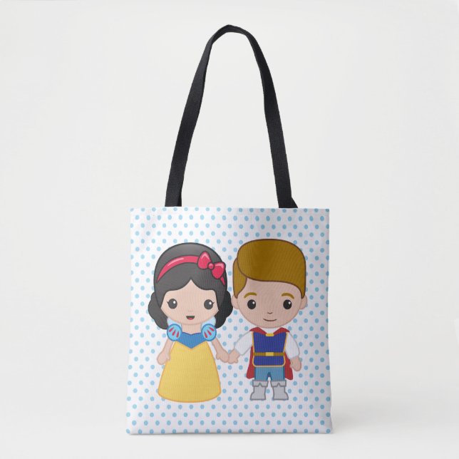 Tote Bag Emoji blanc et prince charmant (Devant)