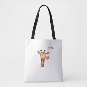 Tote Bag émoticône éjaculation coeur embrasser visage giraf