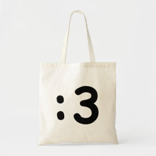 Tote Bag Emoticône visage de chat :3