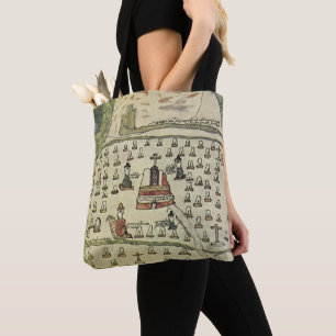 Tote Bag Empire Aztèque de Montezuma, Carte antique du mond