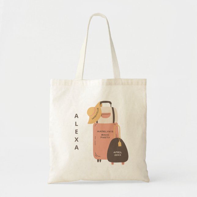 Tote Bag Emportez Vos Sacs, Bagages Destination Bachelorett (Devant)