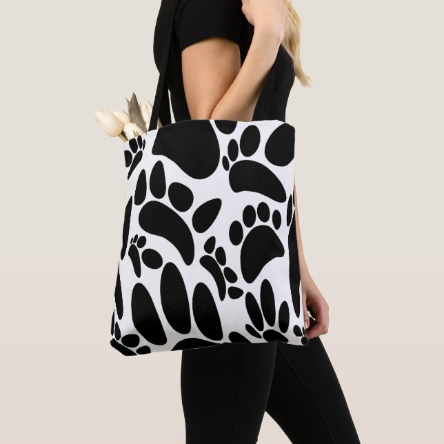 Tote Bag Empreinte Abstraite de chien (De près)