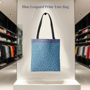 Tote Bag Empreinte de léopard bleu