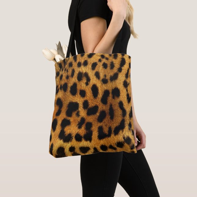 Tote Bag empreinte de léopard brun chic motif à la mode (De près)