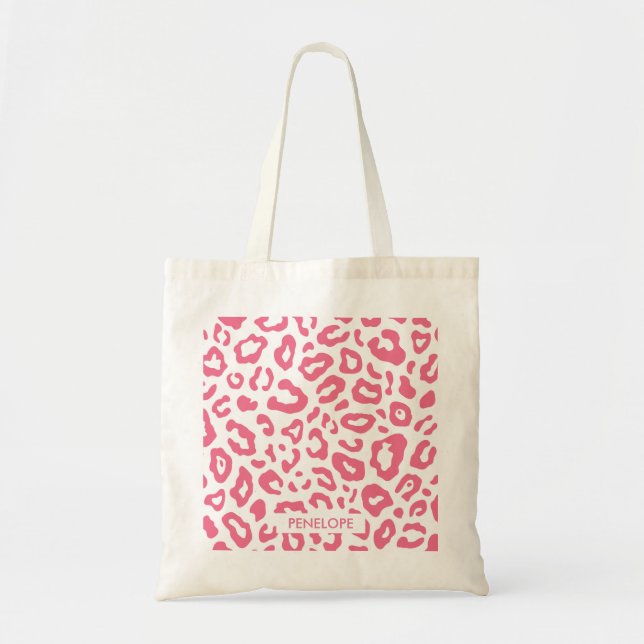 Tote Bag Empreinte de léopard rose (Devant)