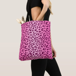 Tote Bag Empreinte de léopard rose élégant