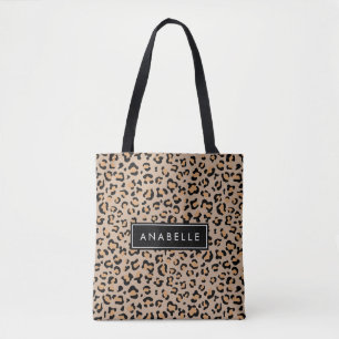 Tote Bag Empreinte de léopard, Spots, Leopard Brown, Votre