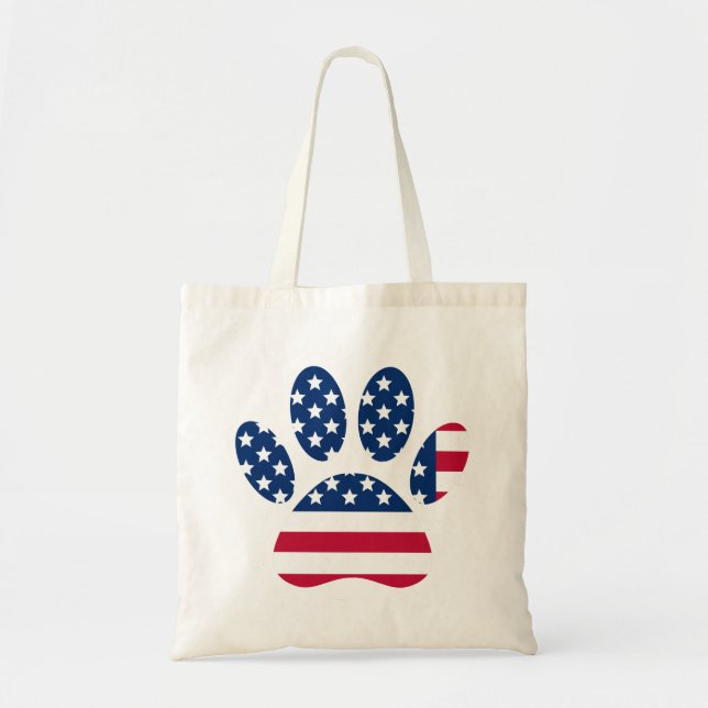 Tote Bag EMPREINTE DE PATTE américain du Drapeau (Devant)