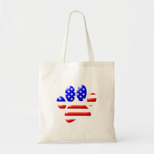 Tote Bag Empreinte de patte de chien Drapeau américain
