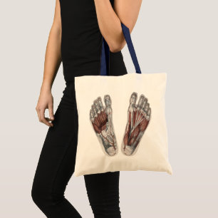 Tote Bag Empreinte de pied d'anatomie humaine vintage Podol