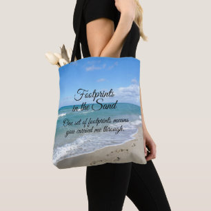 Tote Bag Empreintes de pas dans le chrétien inspiré de