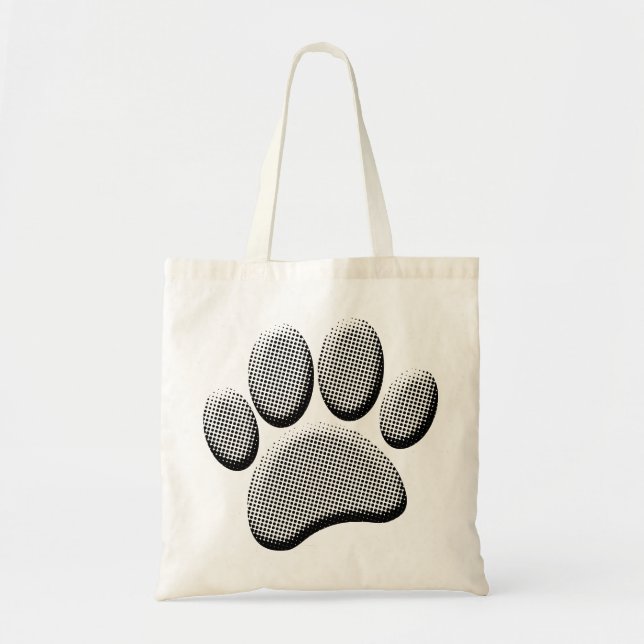 Tote Bag Empreintes de pattes de tatouage demi-ton de papie (Devant)
