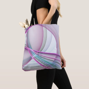 Tote Bag En Mouvement, Art Fractal Abstrait Moderne Coloré