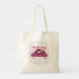 Tote Bag En Octobre Nous Portons Le Football Rose Cancer Du