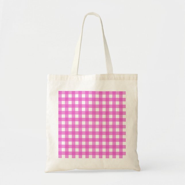 Tote Bag En vichy rose (Devant)