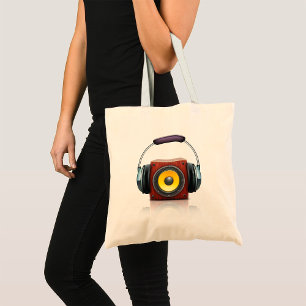 Tote Bag Enceinte en bois moderne avec musique de casque