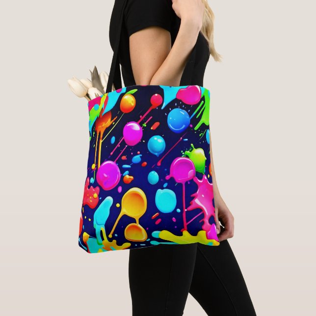 Tote Bag Encre de néon séché esthétique (De près)