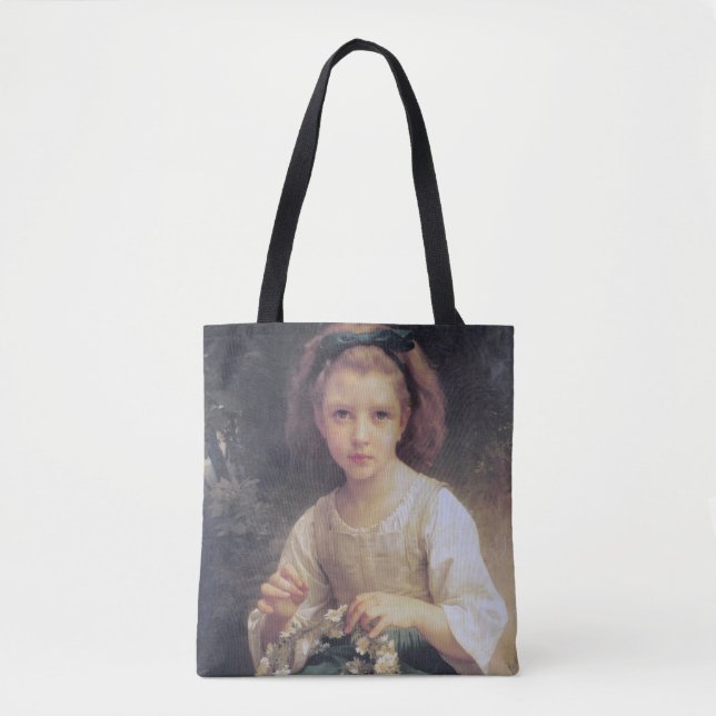 Tote Bag Enfant Braiing a Crown, Bouguereau (Devant)