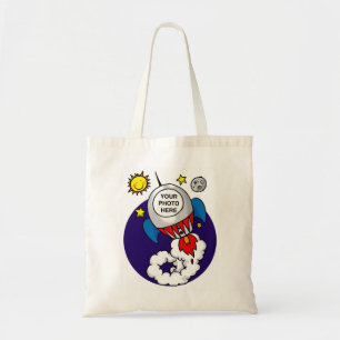 Tote Bag enfant de l'espace de fusée - ajoutez votre propr