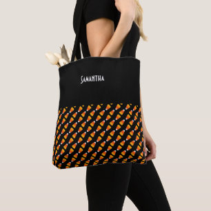 Tote Bag Enfants Bright Orange Halloween Candy Corne Noir N