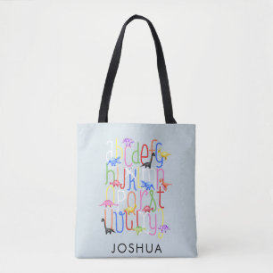 Tote Bag Enfants Dinosaure d'aquarelle Alphabet Dinosaur av