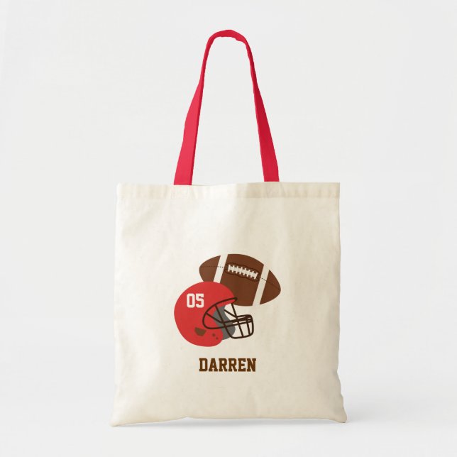 Tote Bag Enfants Football américain et Casque rouge Personn (Devant)